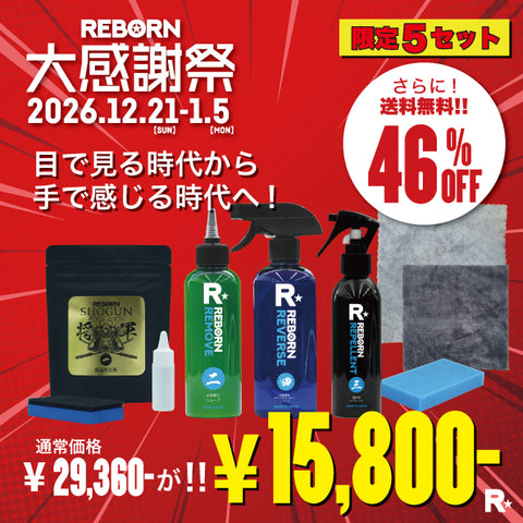 【限定5セット】大感謝祭2025　徹底洗浄７アイテム　樹脂復活＋かくれ水垢除去＋極艶撥水コーティング＋内窓クリーナー